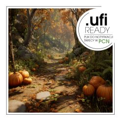 Jesienna alejka z dyniami wśród pomarańczowych liści – AF70 1233