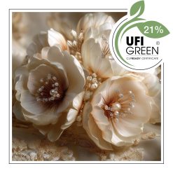 Kremowe porcelanowe kwiaty w świetle.