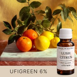 Świeże cytrusy z liśćmi na marmurowej desce.