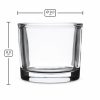 Pojemnik szklany do zalewu świec 220 ml transparentny okrągły walec N10 007 – wymiary