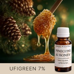 Miód spływający na sosnowe igły.