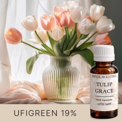 Wazon z tulipanami w odcieniach różu i bieli, ustawiony na stole przy oknie. - AF70 3495