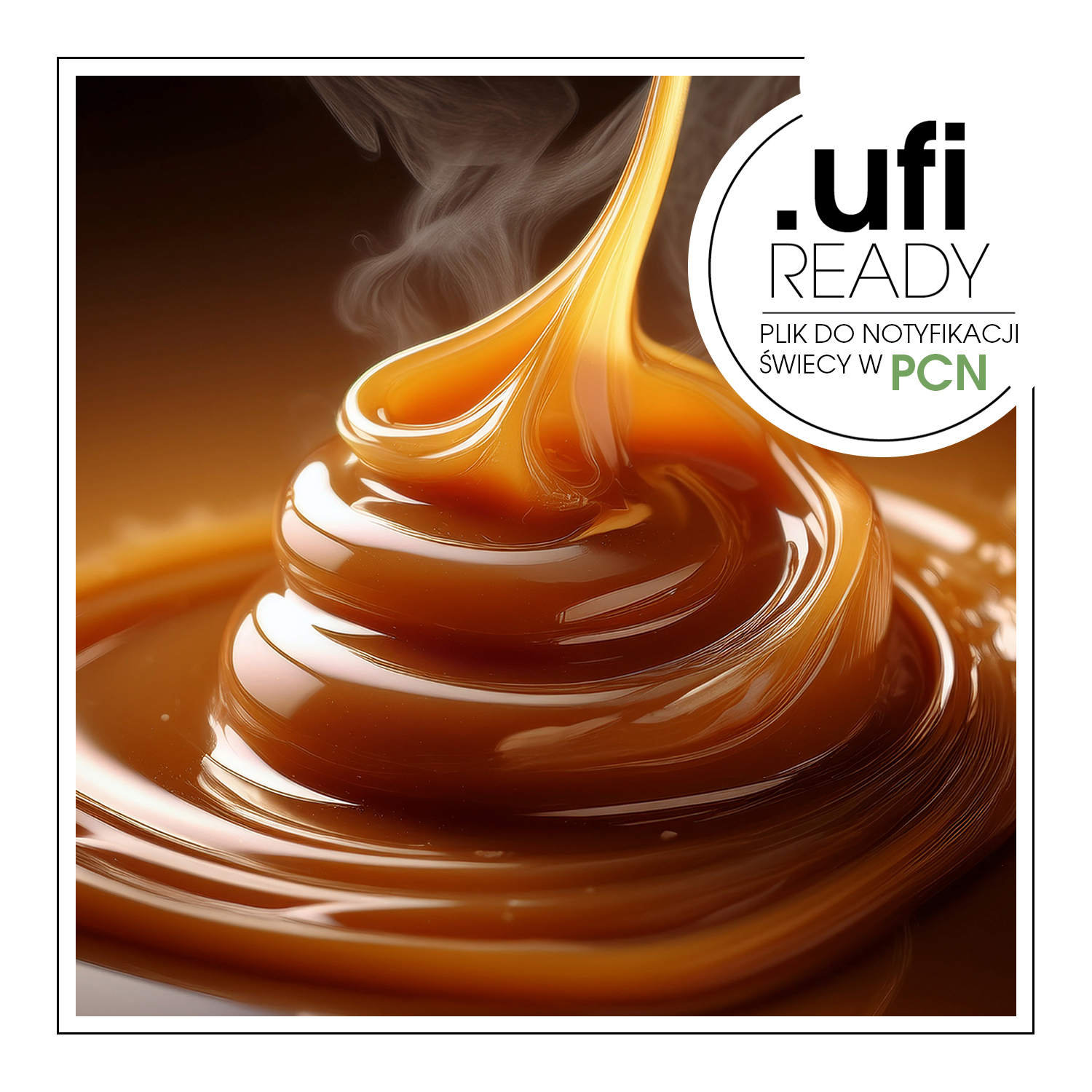 Gęsty, parujący karmel w złotobrązowym odcieniu w zbliżeniu - AF70 63101