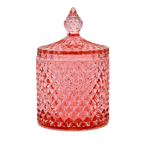 K10 001 rosa gold - pojemnik szklany z pokrywką