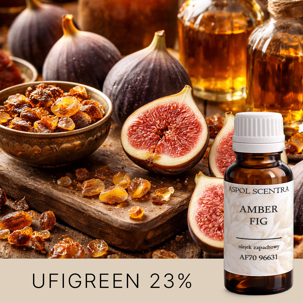 Świeże figi, bursztynowa żywica i olejki na drewnianym tle