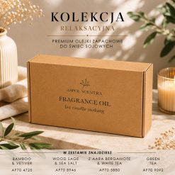 Zestaw 4 olejków zapachowych do świec sojowych – kolekcja relaksacyjna Aspol Scentra