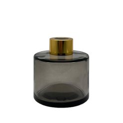 Dyfuzor zapachowy okrągły czarny dymny transparent 100 ml – gold – szkło do dyfuzora, widok produktu