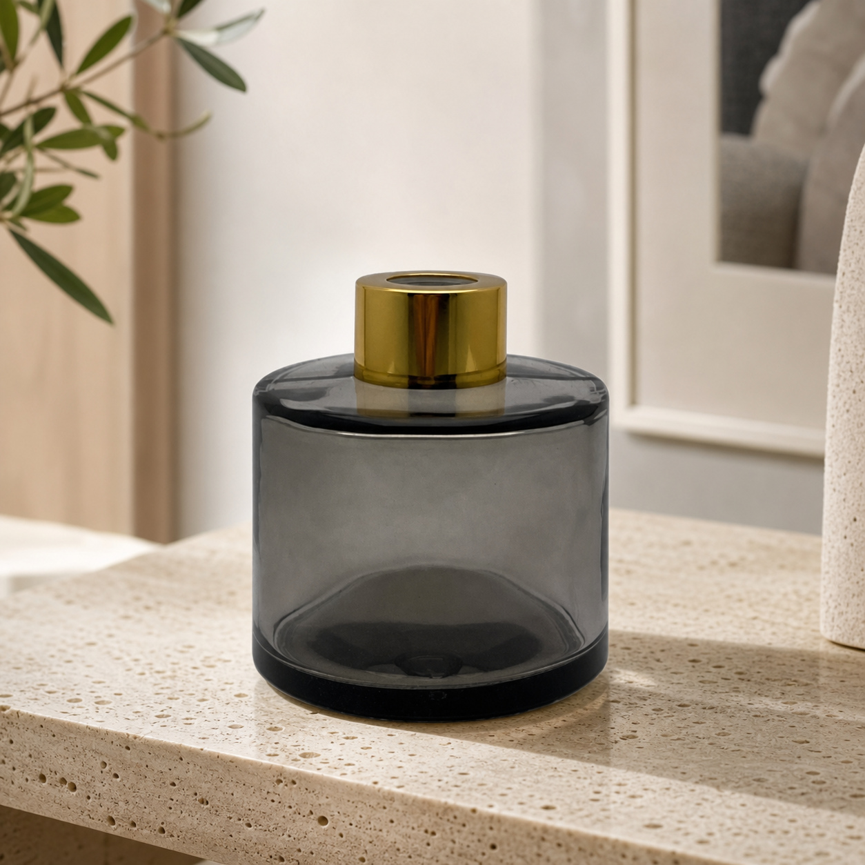 Dyfuzor zapachowy okrągły czarny dymny transparent 100 ml – gold – zdjęcie produktu