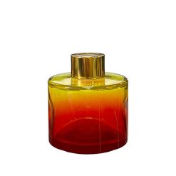 Dyfuzor zapachowy okrągły Czerwono Żółty OMBRE 100 ml – gold – szkło do dyfuzora, widok produktu