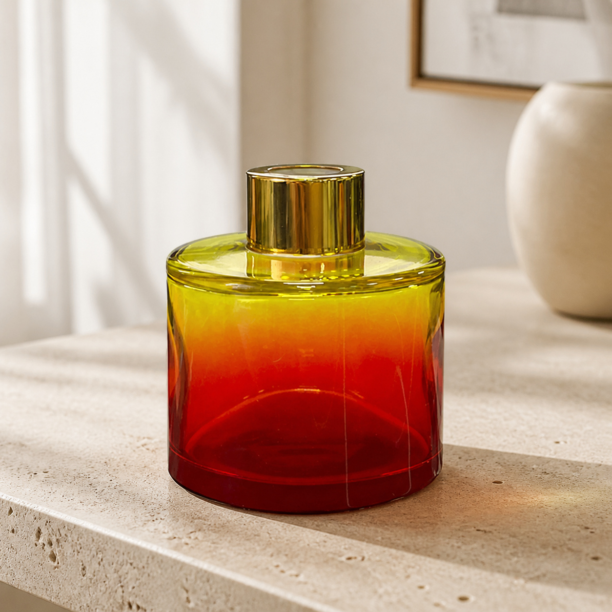 Dyfuzor zapachowy okrągły Czerwono Żółty OMBRE 100 ml – gold – zdjęcie produktu