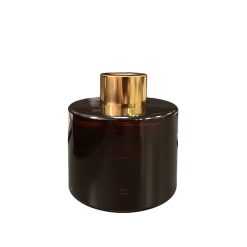 Dyfuzor zapachowy okrągły ciemny brąz błysk transparent 100 ml – gold – szkło do dyfuzora, widok produktu