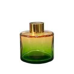 Dyfuzor zapachowy okrągły Pomarańczowo Zielony OMBRE 100 ml – gold – szkło do dyfuzora, widok produktu