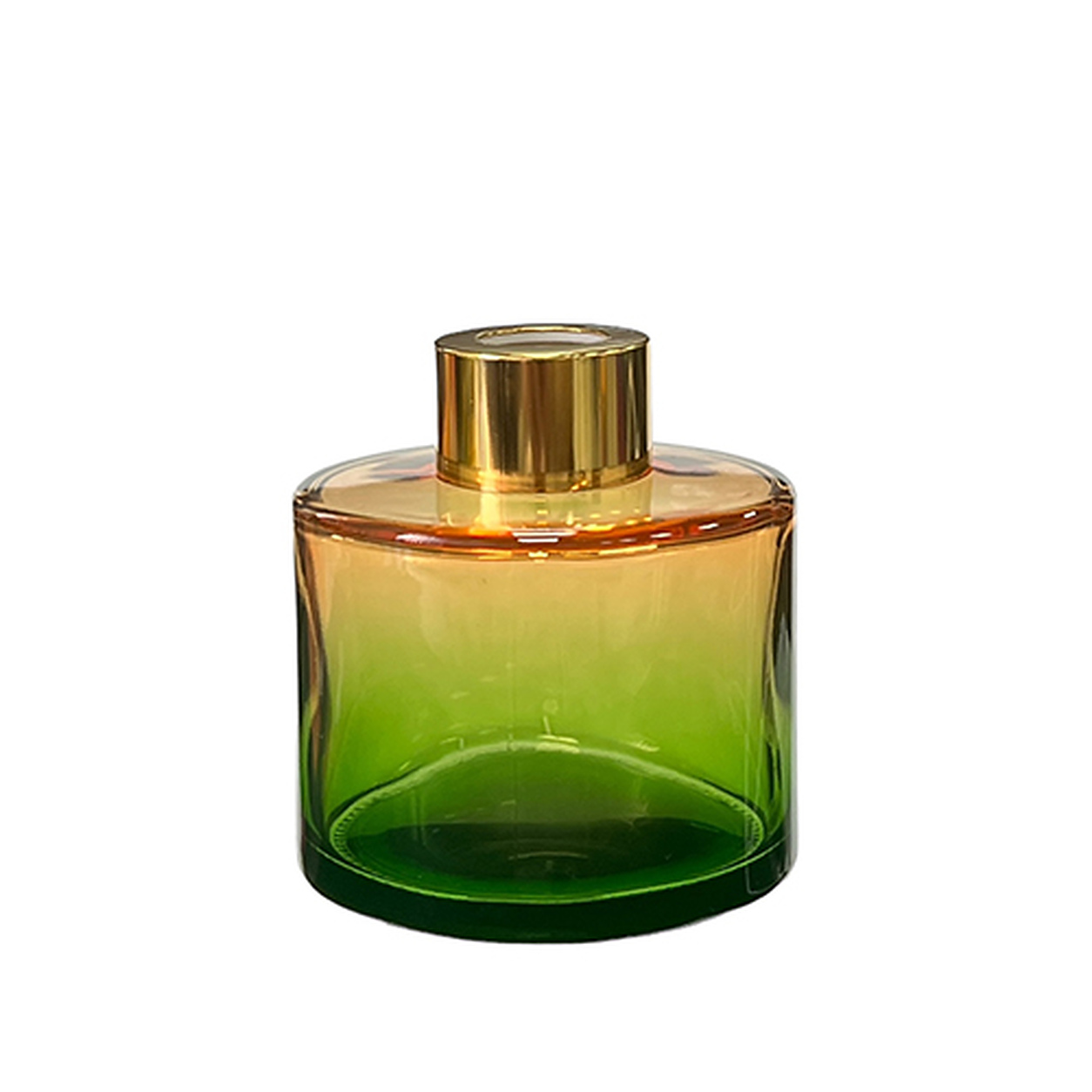 Dyfuzor zapachowy okrągły Pomarańczowo Zielony OMBRE 100 ml – gold – szkło do dyfuzora, widok produktu