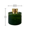 Dyfuzor zapachowy okrągły zielony transparent 100 ml – gold – wymiary produktu