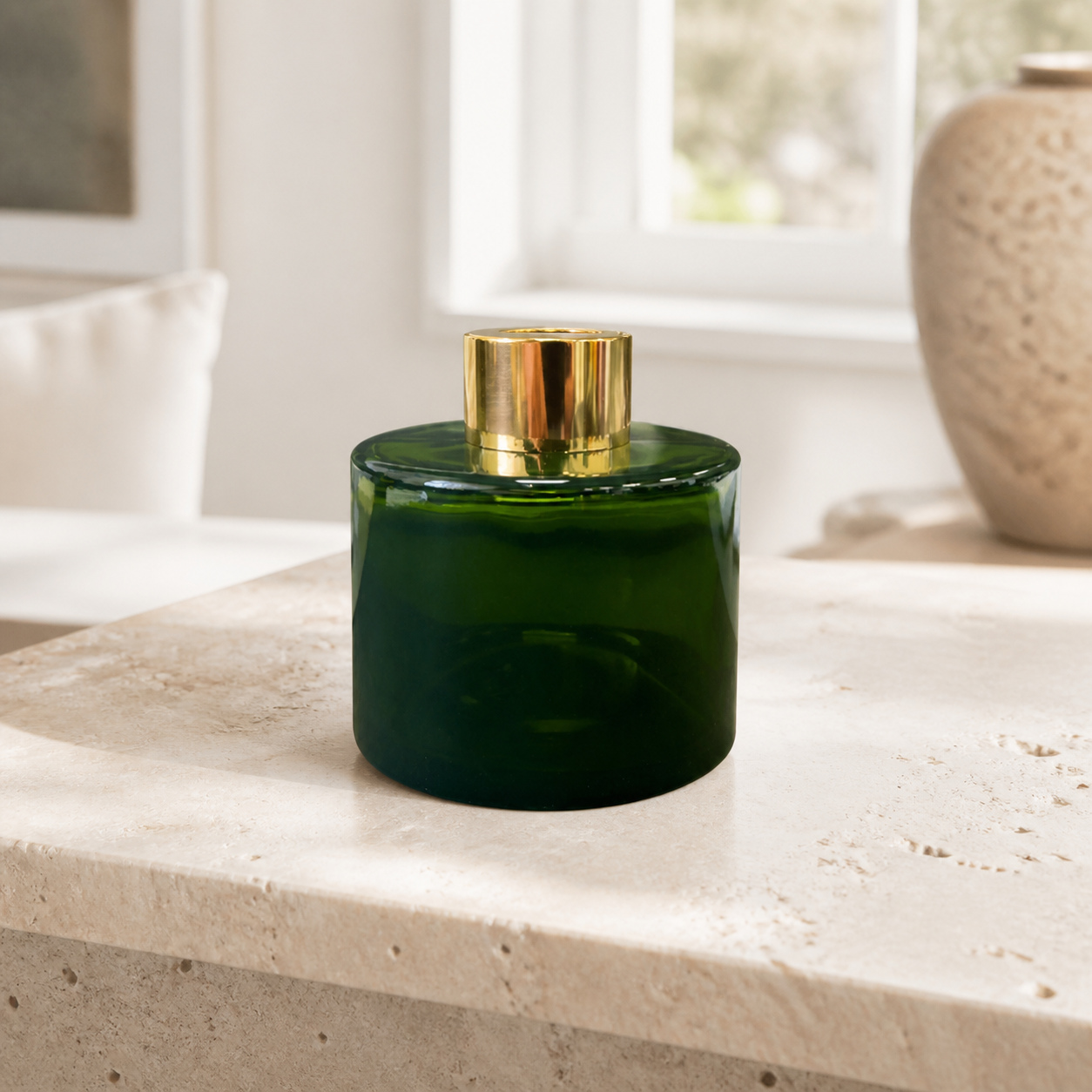 Dyfuzor zapachowy okrągły zielony transparent 100 ml – gold – zdjęcie produktu