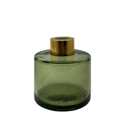 Dyfuzor zapachowy okrągły oliwkowy transparent 100 ml – gold – szkło do dyfuzora, widok produktu