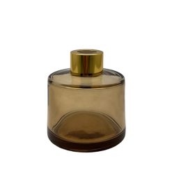 Dyfuzor zapachowy okrągły brązowy transparent 100 ml – gold – szkło do dyfuzora, widok produktu