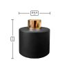 Dyfuzor zapachowy okrągły czarny mat 100 ml – gold – wymiary produktu