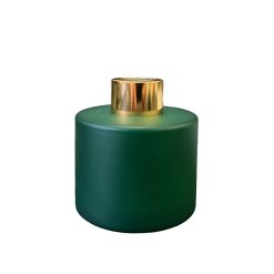 Dyfuzor zapachowy okrągły zielony mat 100 ml – gold – szkło do dyfuzora, widok produktu