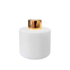 Dyfuzor zapachowy okrągły biały mat 100 ml – gold – szkło do dyfuzora, widok produktu