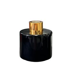 Dyfuzor zapachowy okrągły czarny błysk 100 ml – gold – szkło do dyfuzora, widok produktu