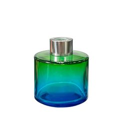 Dyfuzor zapachowy okrągły Zielony Turkus OMBRE 100 ml – silver – szkło do dyfuzora, widok produktu