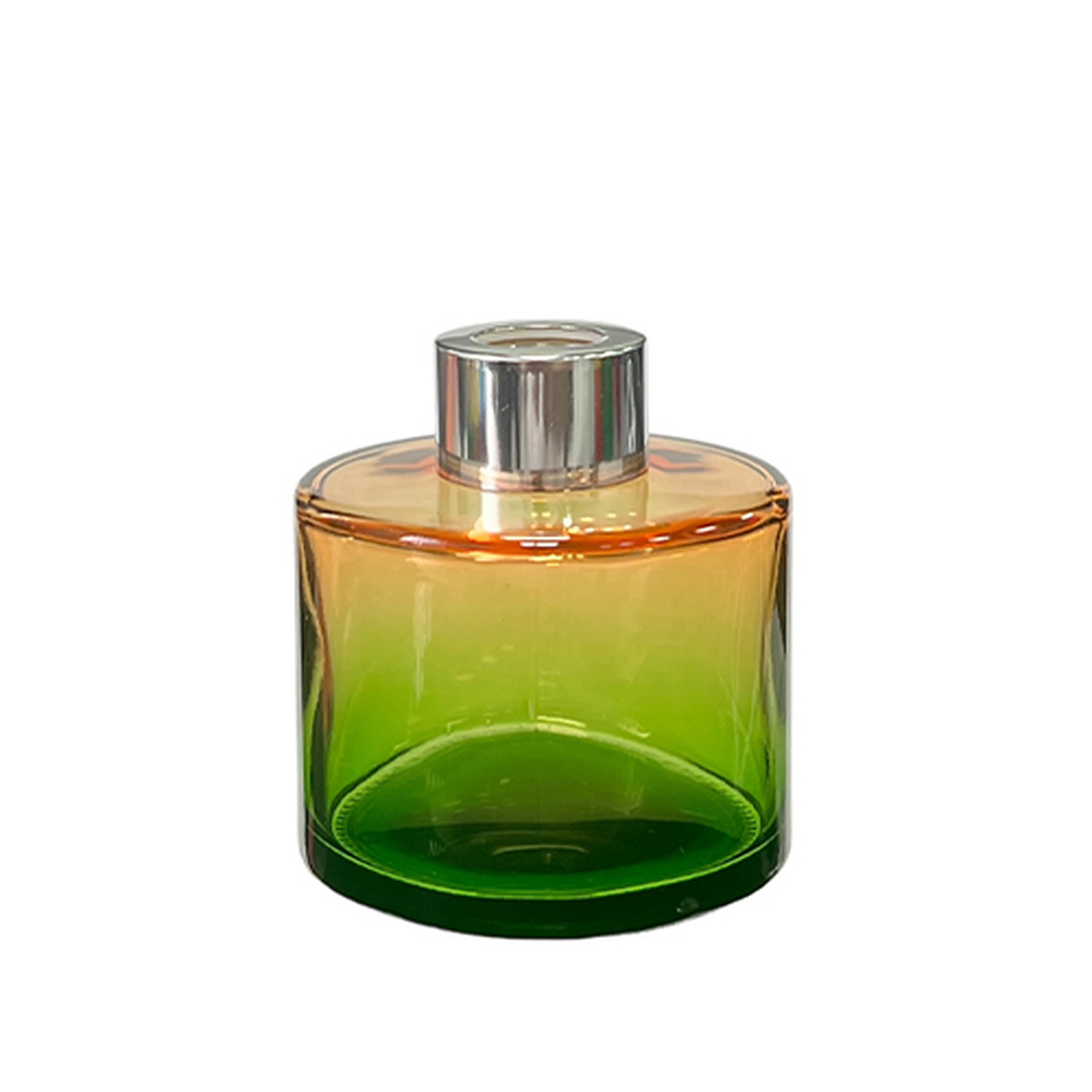 Dyfuzor zapachowy okrągły Pomarańczowo Zielony OMBRE 100 ml – silver – szkło do dyfuzora, widok produktu