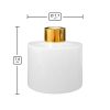 Dyfuzor zapachowy okrągły Biały błysk 150 ml – gold – wymiary produktu