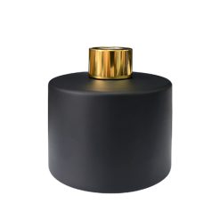 Dyfuzor zapachowy okrągły czarny mat 200 ml – gold – szkło do dyfuzora, widok produktu