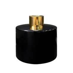 Dyfuzor zapachowy okrągły czarny błysk 200 ml – gold – szkło do dyfuzora, widok produktu