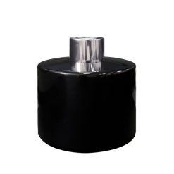 Dyfuzor zapachowy okrągły czarny błysk 200 ml – silver – szkło do dyfuzora, widok produktu