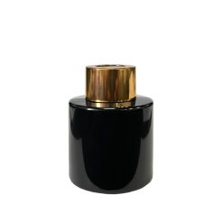 Dyfuzor zapachowy okrągły czarny błysk 50 ml – gold – szkło do dyfuzora, widok produktu
