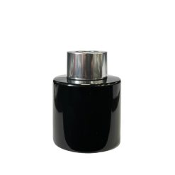 Dyfuzor zapachowy okrągły czarny błysk 50 ml – silver – szkło do dyfuzora, widok produktu