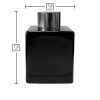 Dyfuzor zapachowy kwadrat czarny błysk 100 ml – silver – wymiary produktu