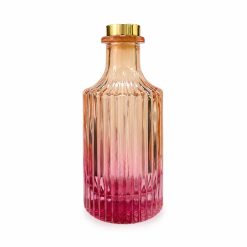 Dyfuzor ryflowany – Pomarańczowo różowy ombre 200 ml – gold – szkło do dyfuzora, widok produktu