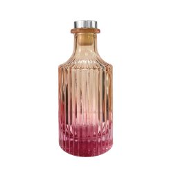 Dyfuzor ryflowany – Pomarańczowo różowy ombre 200 ml – silver – szkło do dyfuzora, widok produktu