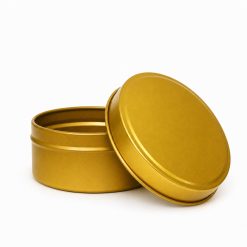 Pojemnik metalowy 64×42 mm złoty do świec – widok produktu na białym tle