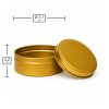 Pojemnik metalowy 71×42 mm złoty do świec – wymiary produktu